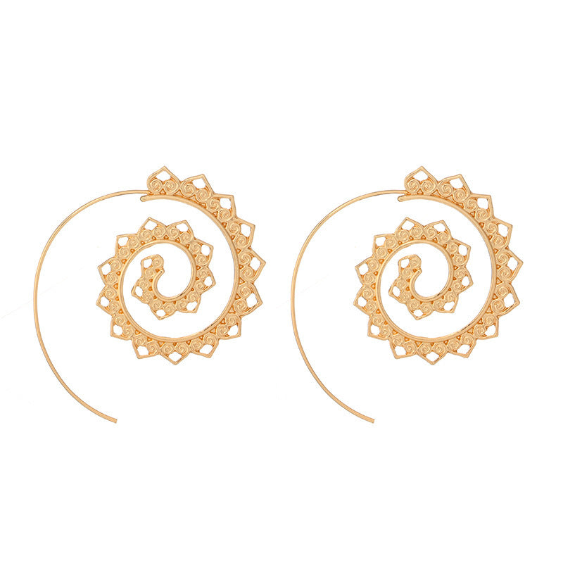 Spiral Hippie Hoops - Large Statement Earrings