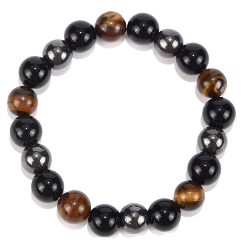 Belifi-Triple Protection Bracelet - Tiger’s Eye, Obsidian, Hematite