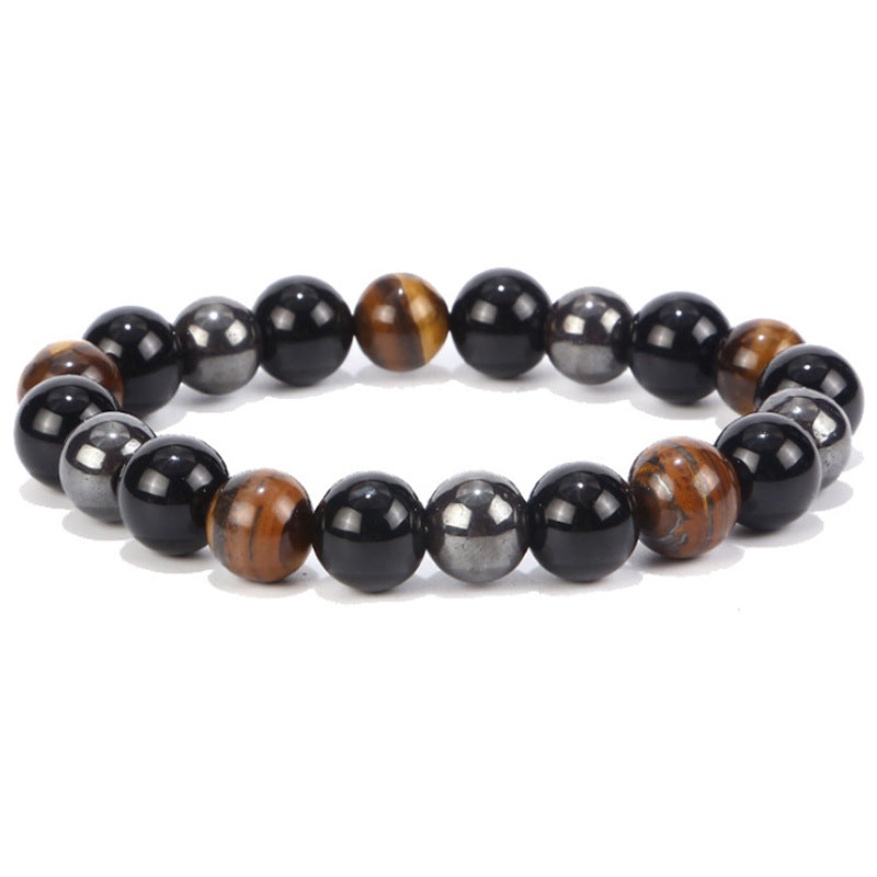 Belifi-Triple Protection Bracelet - Tiger’s Eye, Obsidian, Hematite