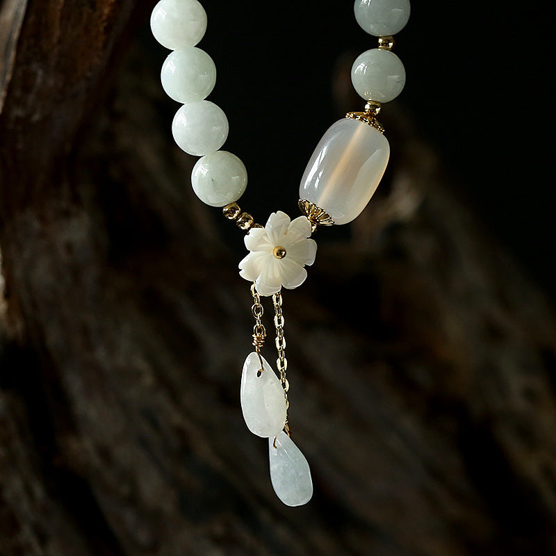 Natural White Jade Bracelet - Symbol of Luck