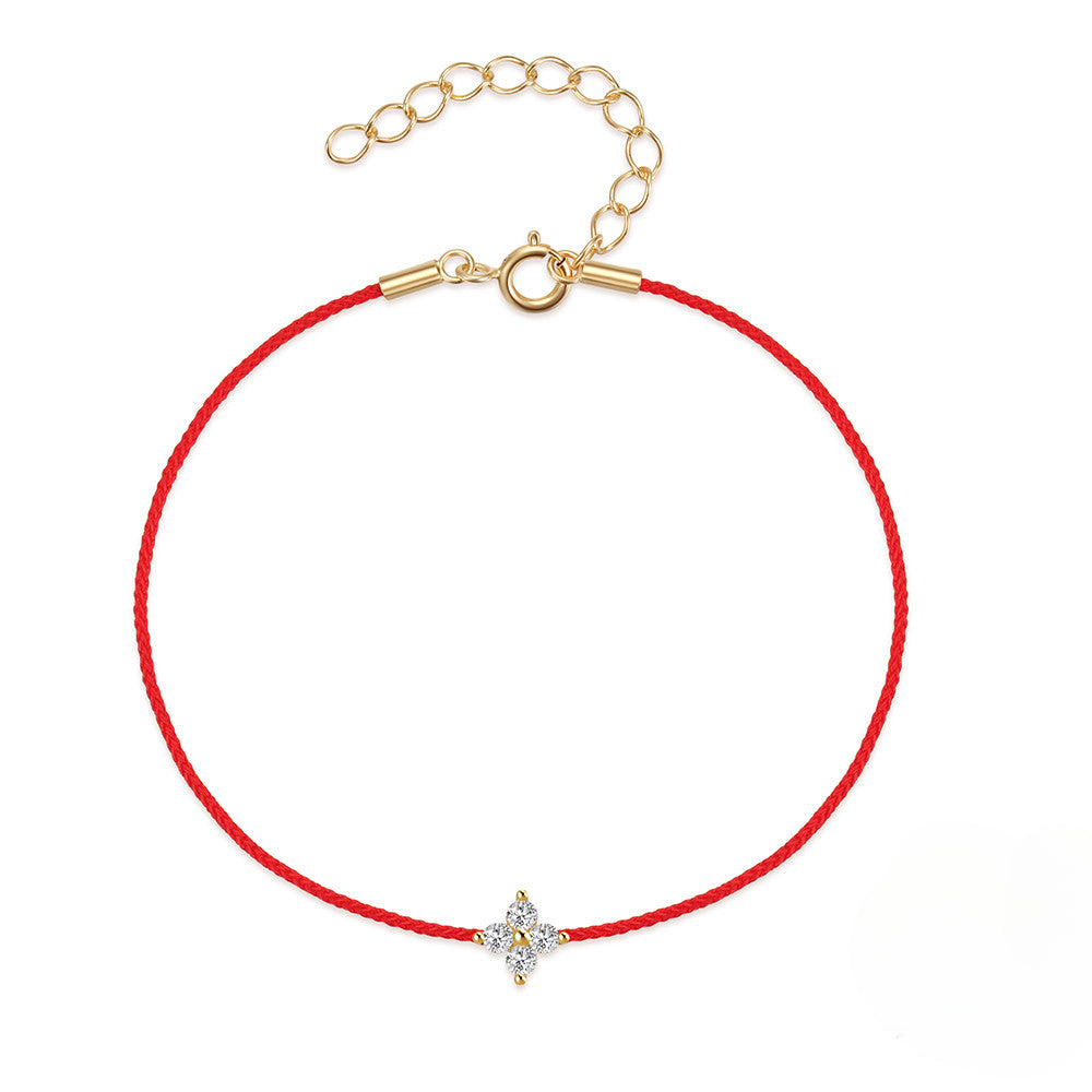 Obstacle Crusher Red String Lotus Charm Bracelet