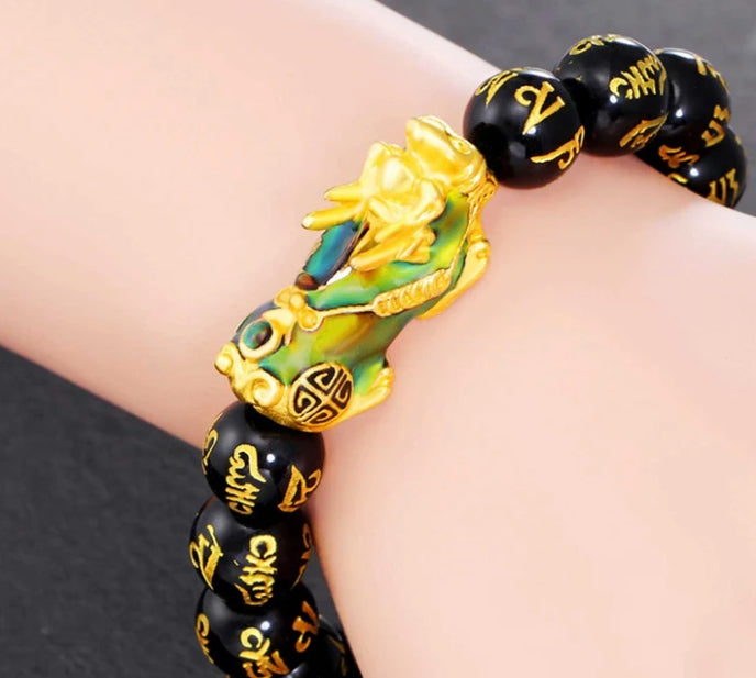 Color-Changing Pixiu Obsidian Wealth Bracelet