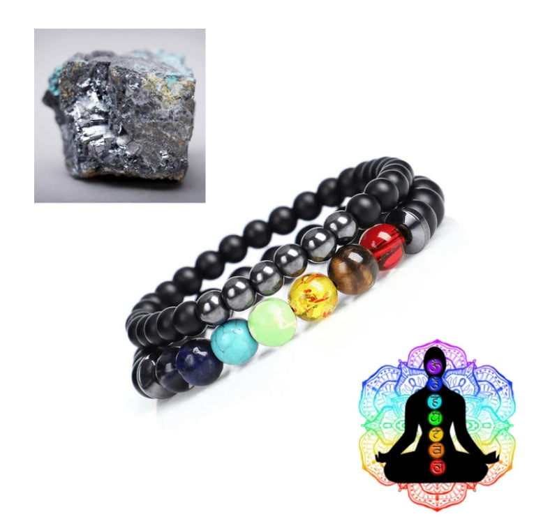 Hematite Chakra Bracelet Set - Inspire Wellness & Health