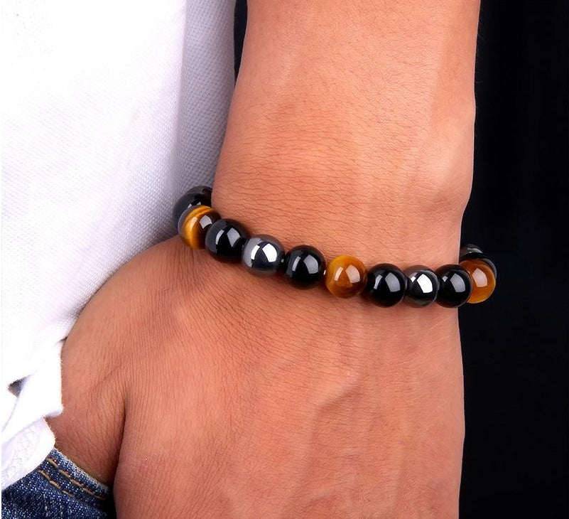 Triple Protection Bracelet - Tiger’s Eye, Obsidian, Hematite