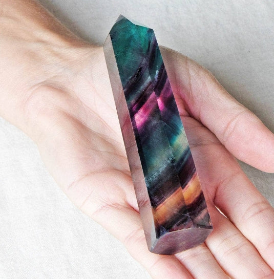 Belifi-RAINBOW FLUORITE TOWER - AAA PREMIUM QUALITY-1