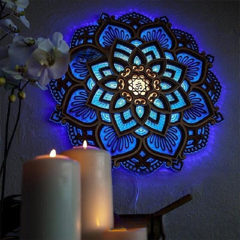 Belifi Lotus Flower Mandala Light Lamp-2