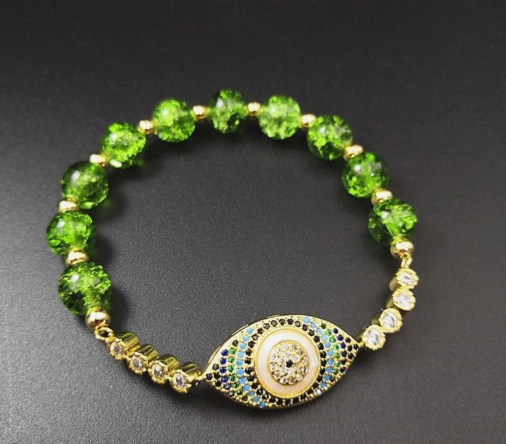 Peridot Style Evil Eye Bracelet