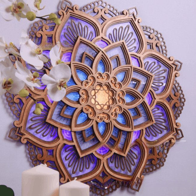 Belifi Lotus Flower Mandala Light Lamp-1