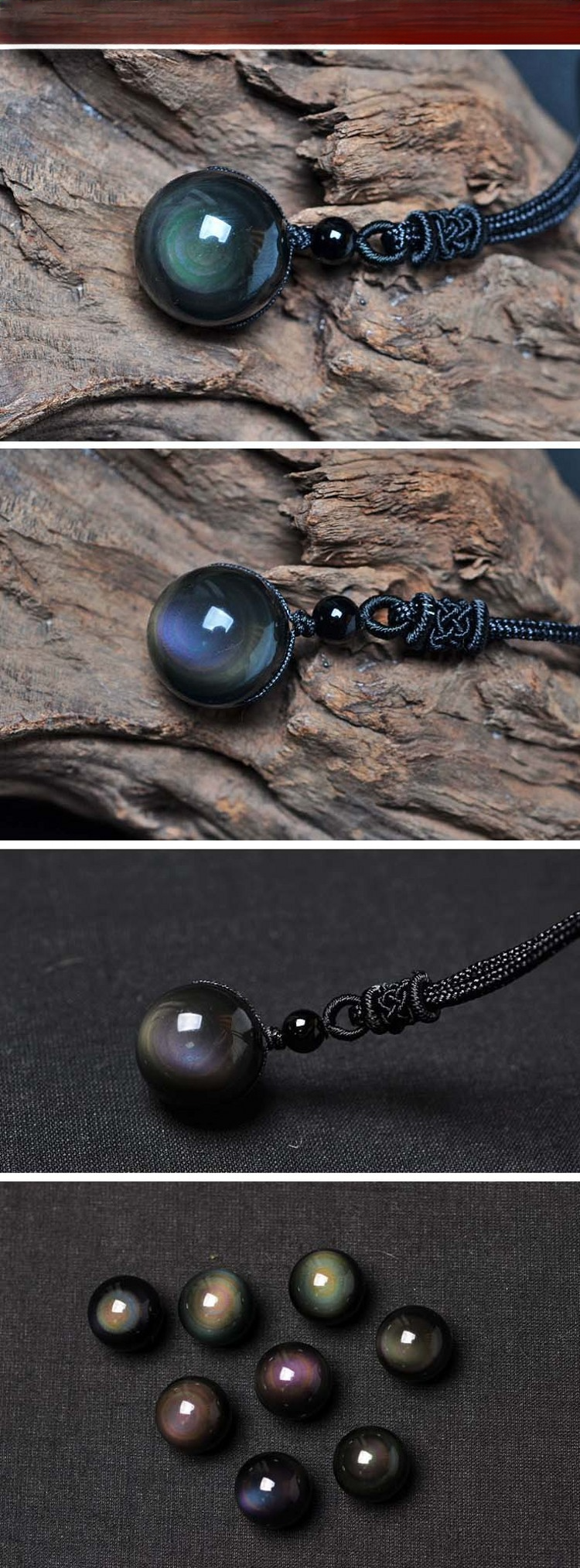 Belifi Obsidian Stone Necklace