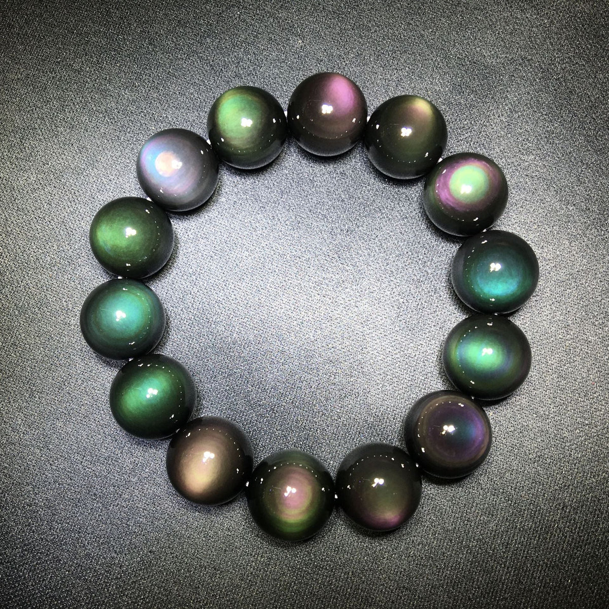 Natural Green Eye Obsidian Prosperity Bracelet