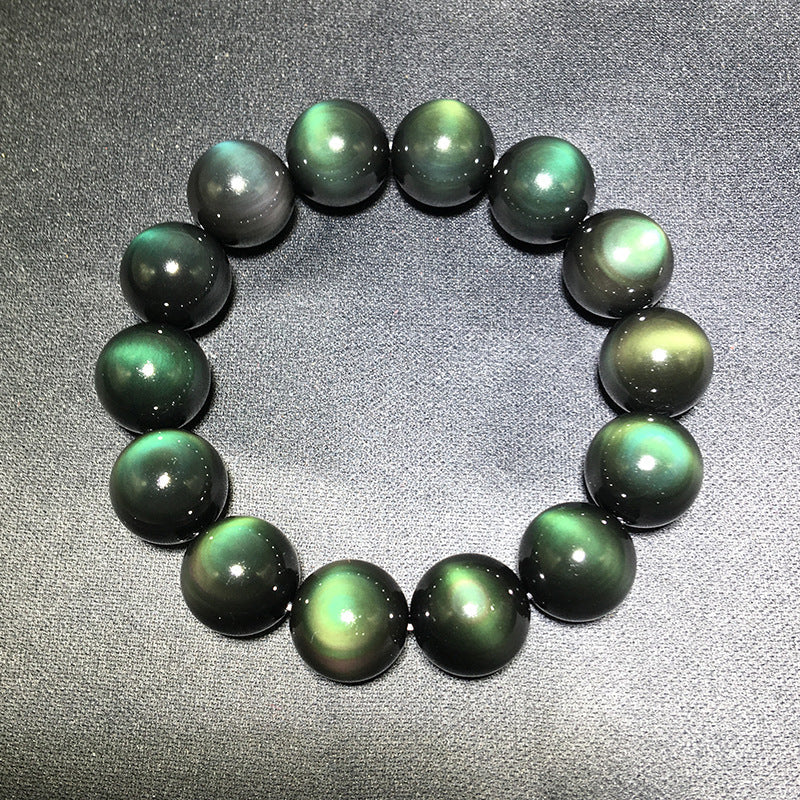 Natural Green Eye Obsidian Prosperity Bracelet