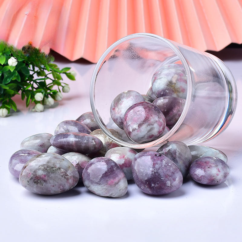 Pink Tourmaline in Quartz Tumbled