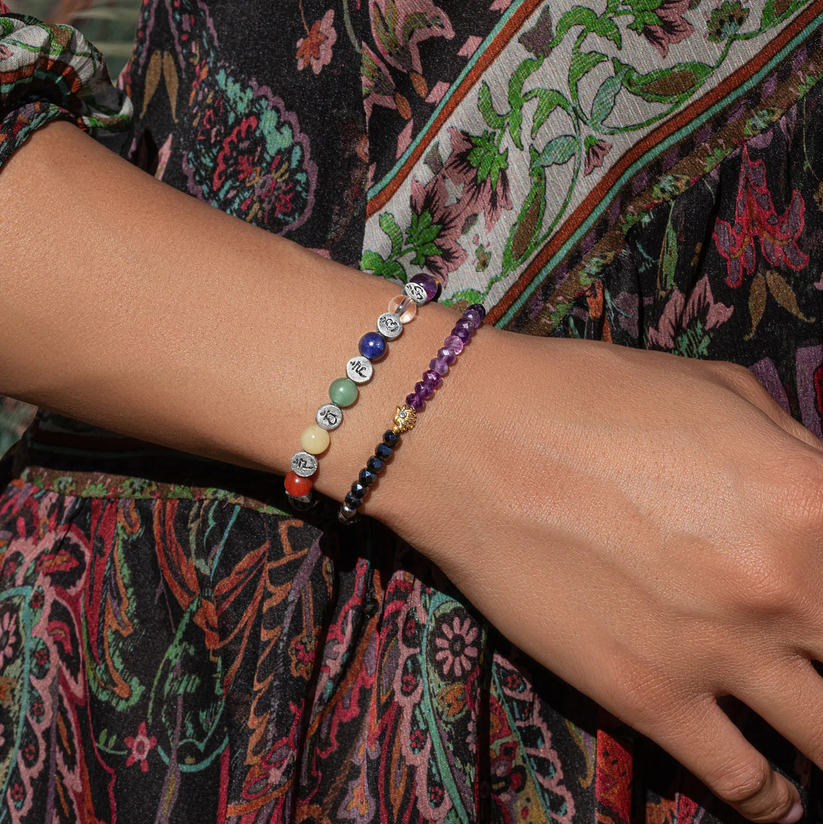 Blessed Equilibrium - Amethyst Lotus Hematite Health Bracelet