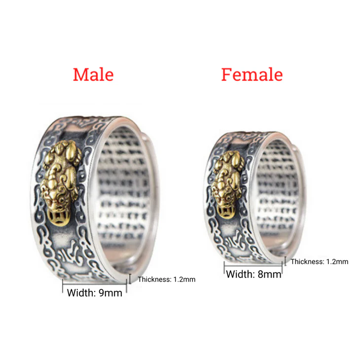 Belifi-Feng Shui Pixiu Mantra Ring - Wealth & Protection-1