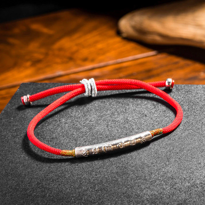 Tibetan Red String Bracelet - Buddhist Lucky Charm