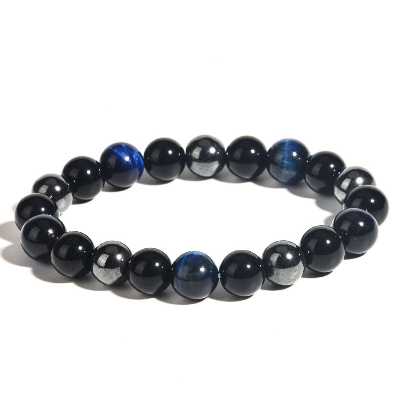 Belifi-Triple Protection Bracelet - Tiger’s Eye, Obsidian, Hematite