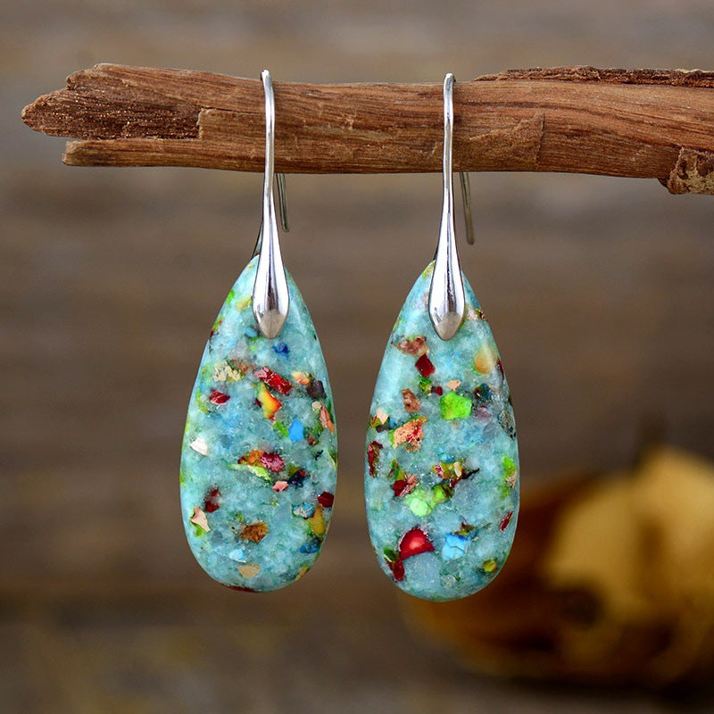 Emperor Stone Earrings - Healing Crystal for Wellness