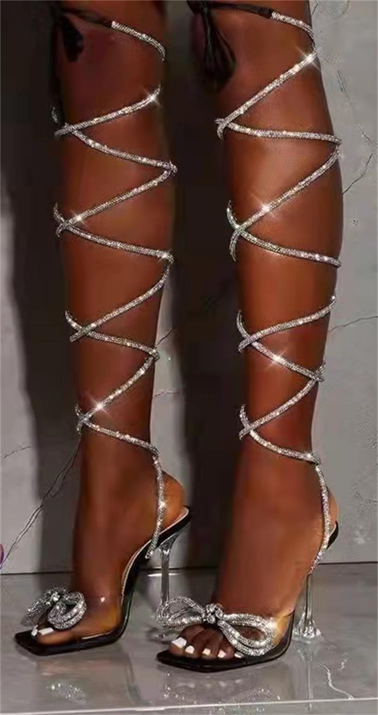 Belifi Strappy Rhinestone Sexy Sandals