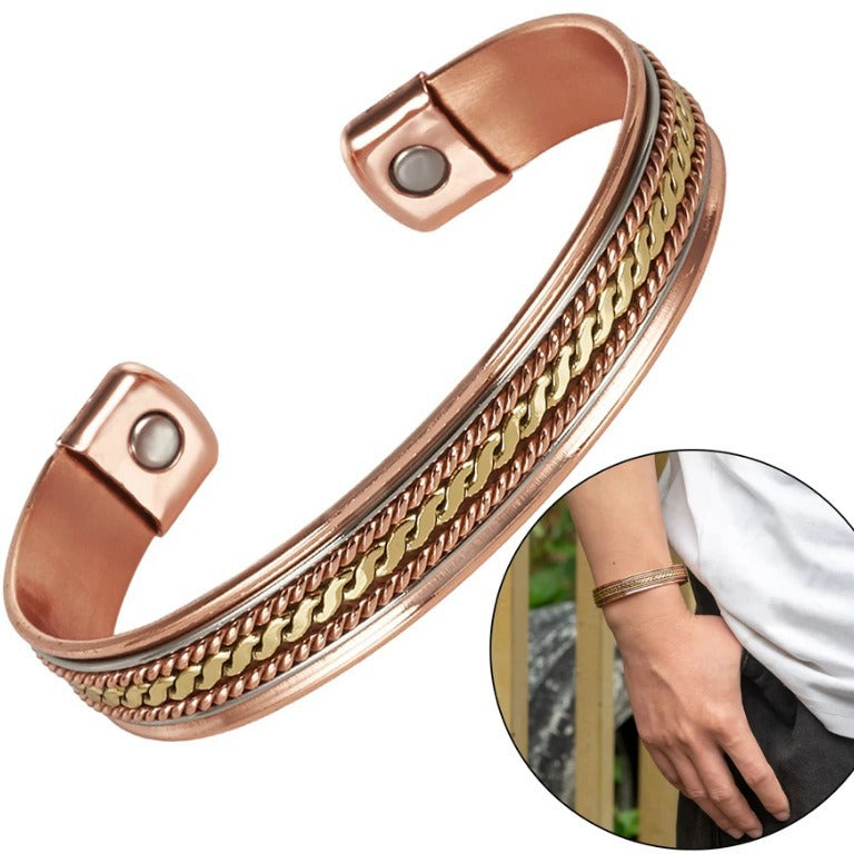 BRASS DIAMOND MAGNETIC COPPER BRACELET