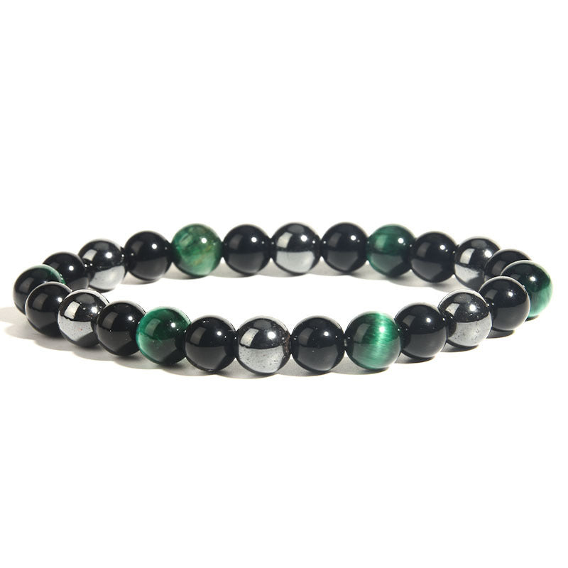 Belifi-Triple Protection Bracelet - Tiger’s Eye, Obsidian, Hematite