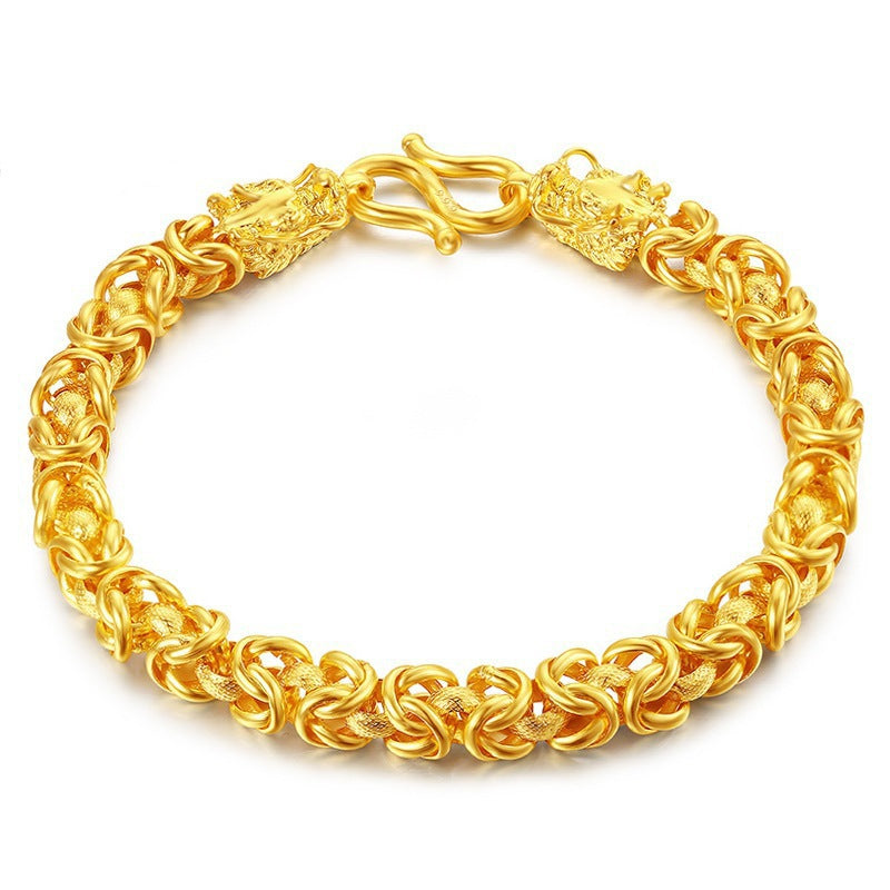 Double-Headed Golden Dragon Bracelet - Success & Fortune