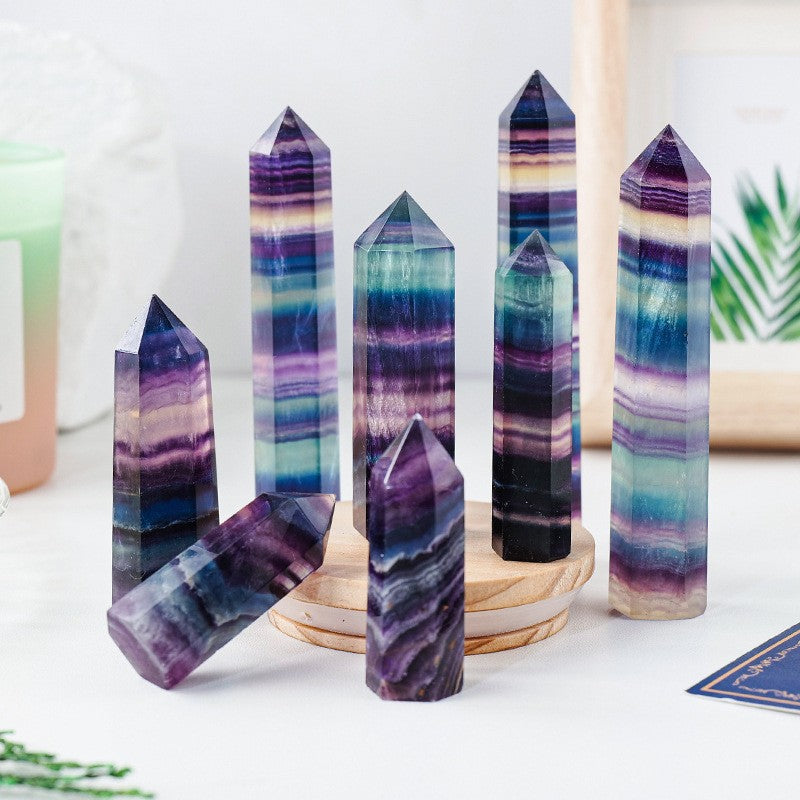 RAINBOW FLUORITE TOWER - AAA PREMIUM QUALITY