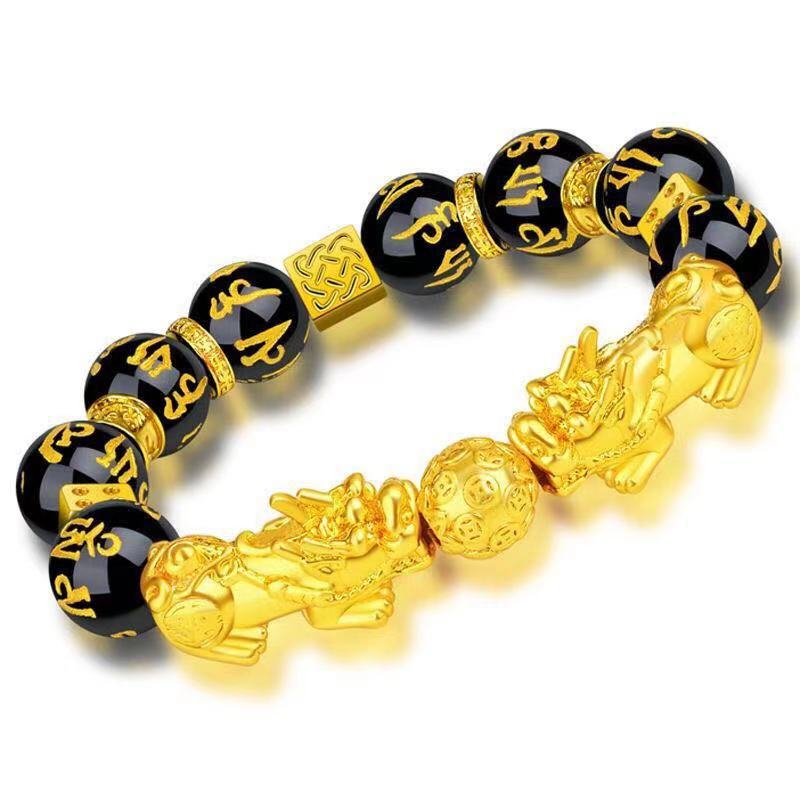 Gold-Plated Double Pixiu Bracelet - Extreme Wealth & Protection