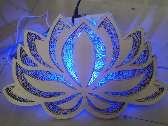 Belifi Lotus Flower Mandala Light Lamp-2