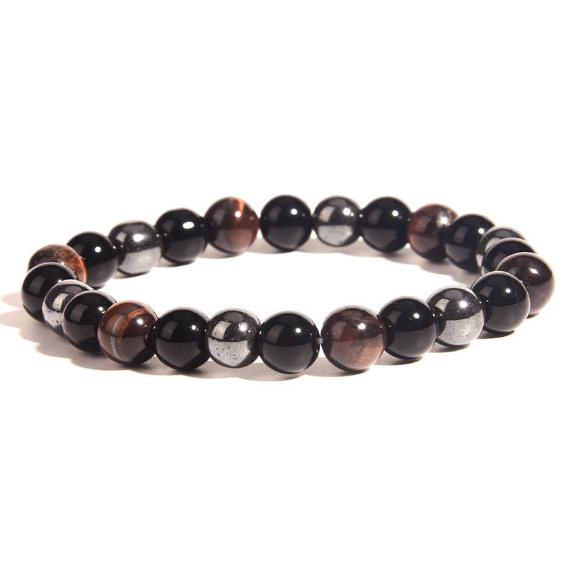 Belifi-Triple Protection Bracelet - Tiger’s Eye, Obsidian, Hematite