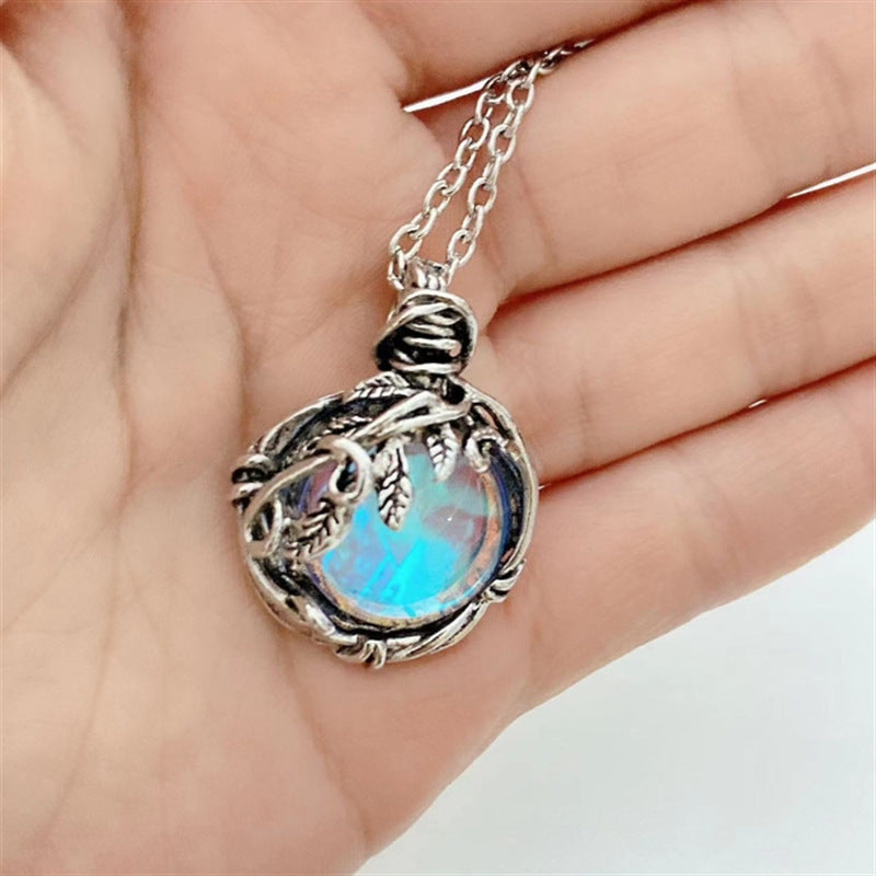 Wrapped moonstone necklace