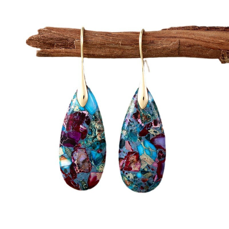 Emperor Stone Earrings - Healing Crystal for Wellness