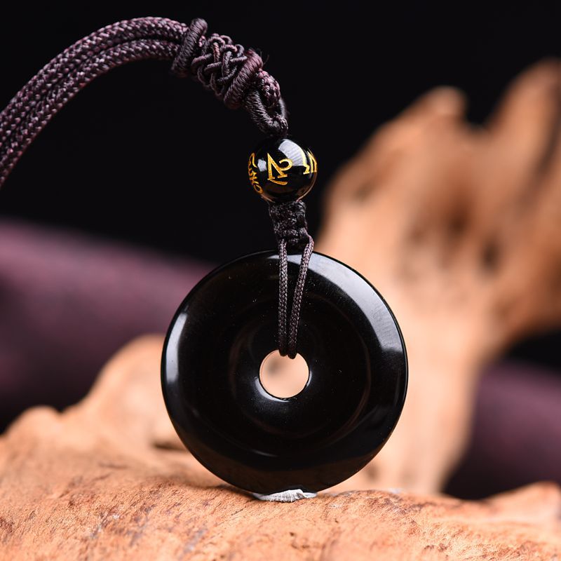 Buddha Stones Necklace - Tibetan Obsidian for Protection