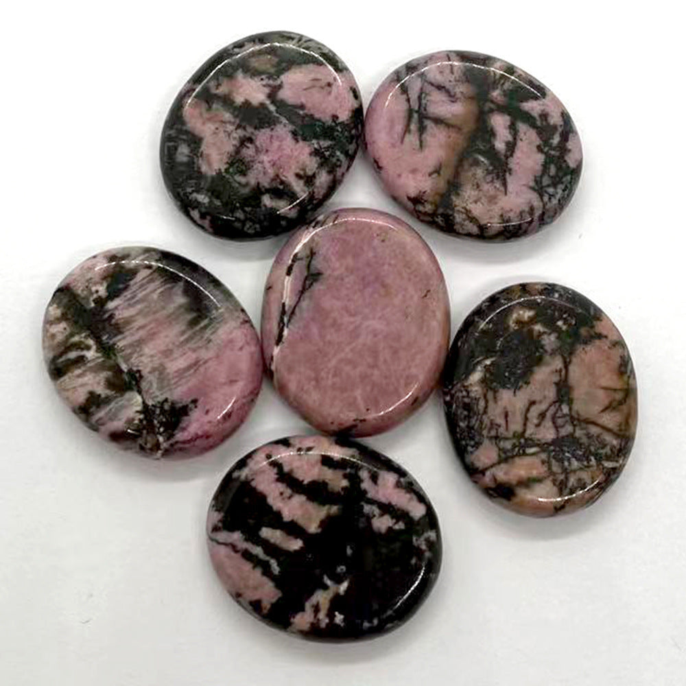 Green Hair Jasper Flat Palm Stone