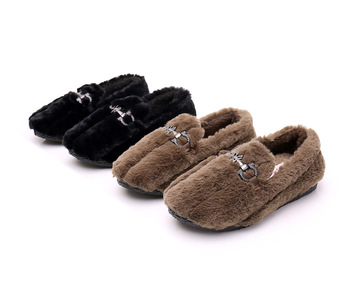 Belifi Winter Women's Fashionable Furry Casual Pea Shoes