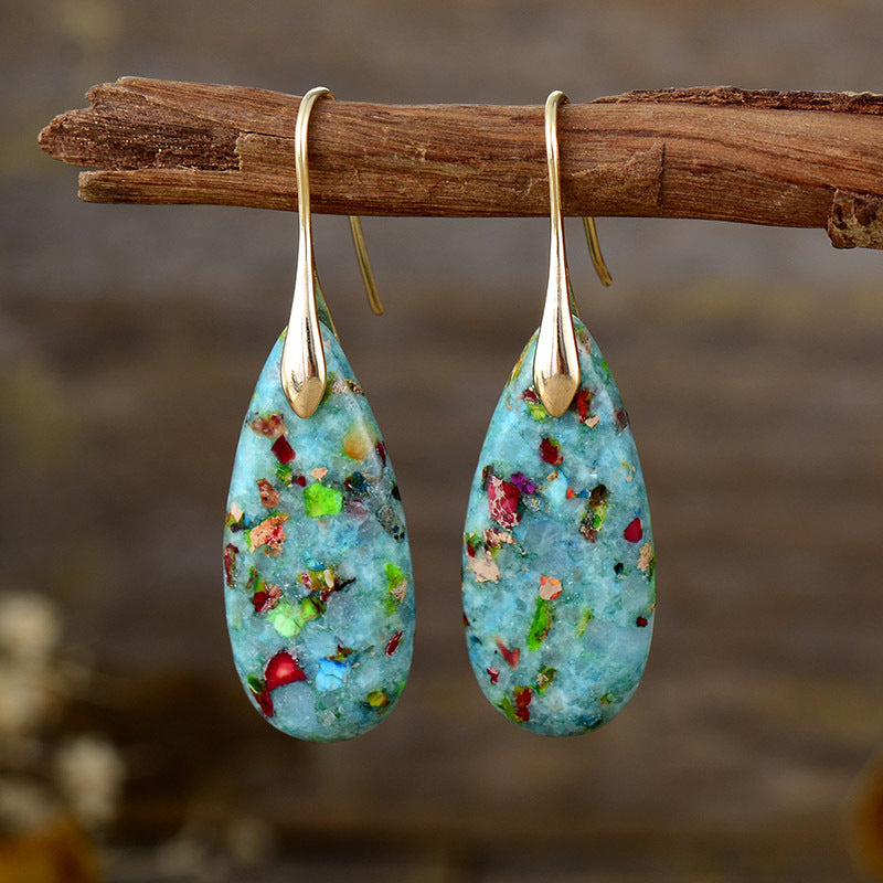 Emperor Stone Earrings - Healing Crystal for Wellness