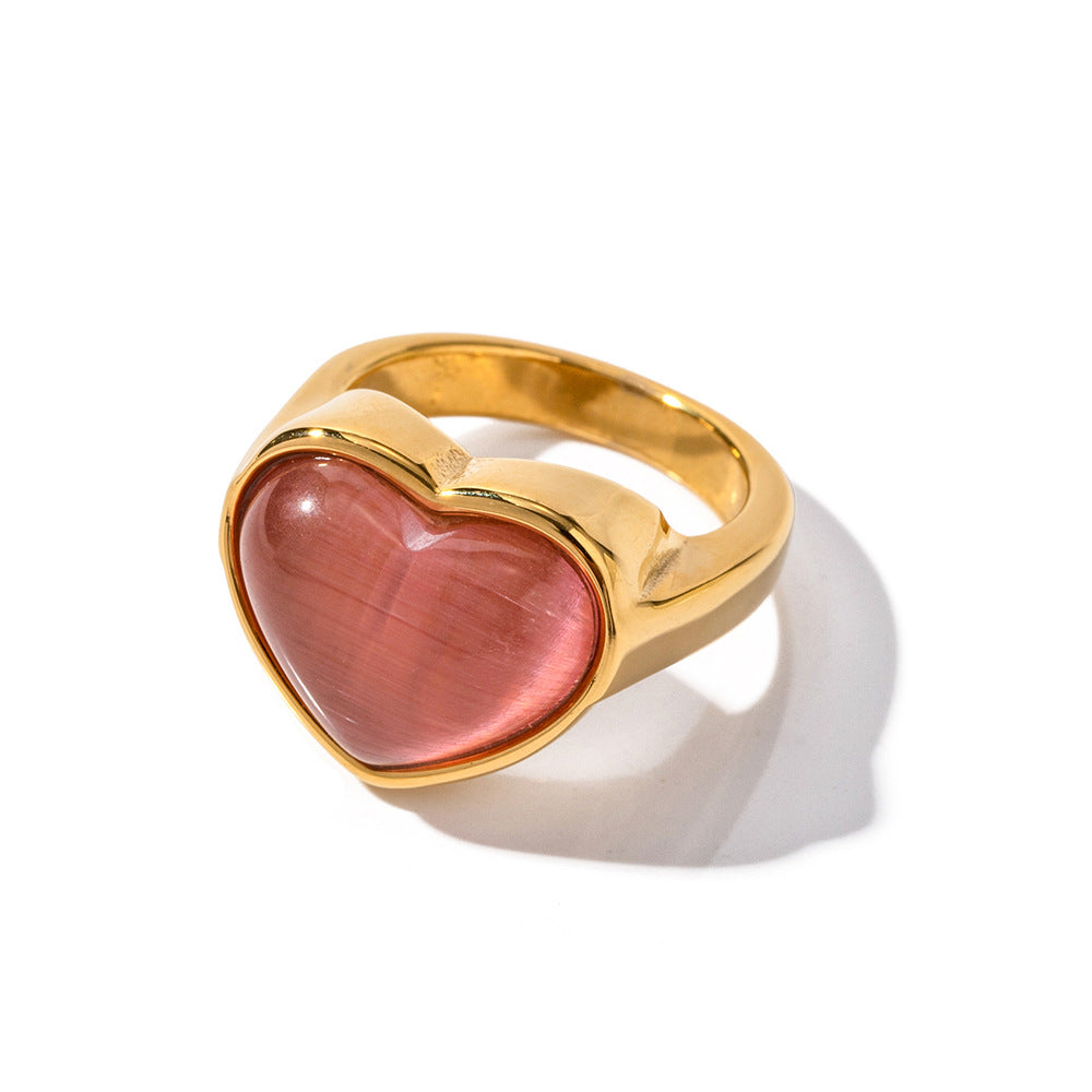 Lepidolite Heart Adjustable Ring