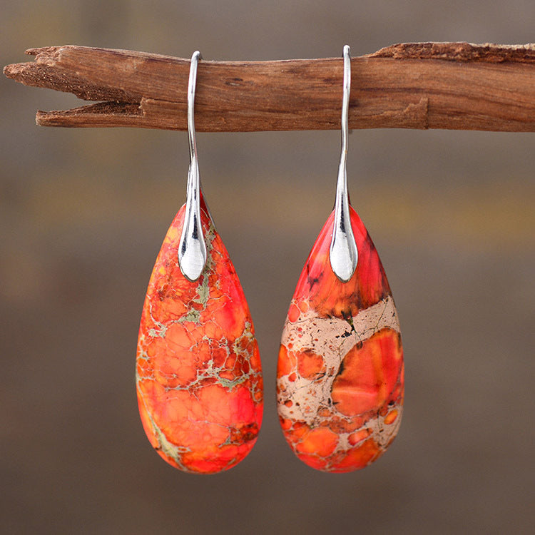 Emperor Stone Earrings - Healing Crystal for Wellness