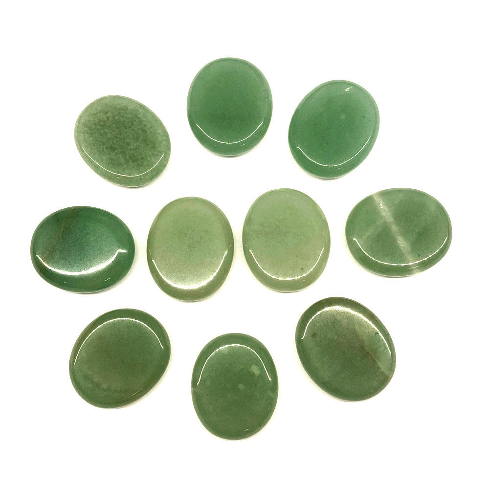 Green Hair Jasper Flat Palm Stone