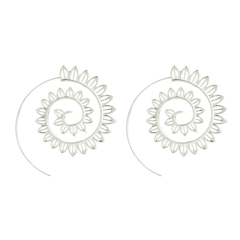 Spiral Hippie Hoops - Large Statement Earrings