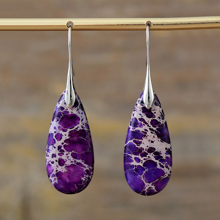 Emperor Stone Earrings - Healing Crystal for Wellness