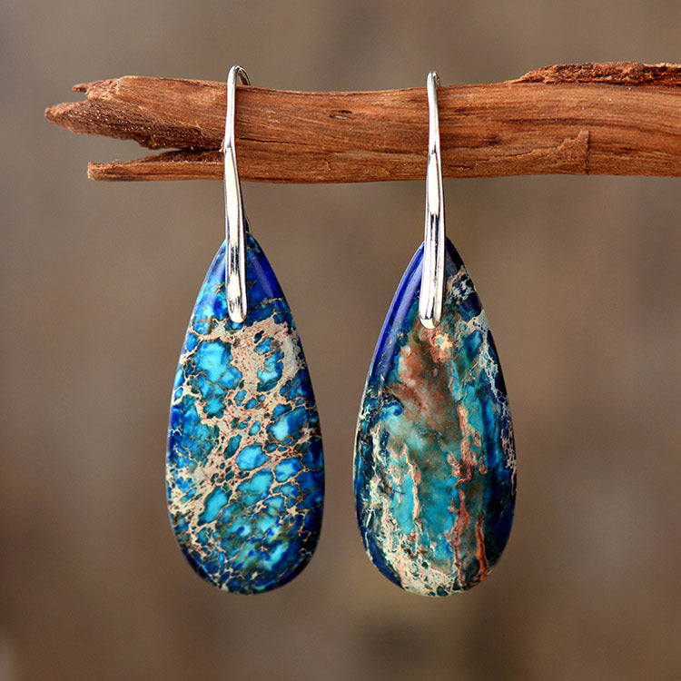 Emperor Stone Earrings - Healing Crystal for Wellness