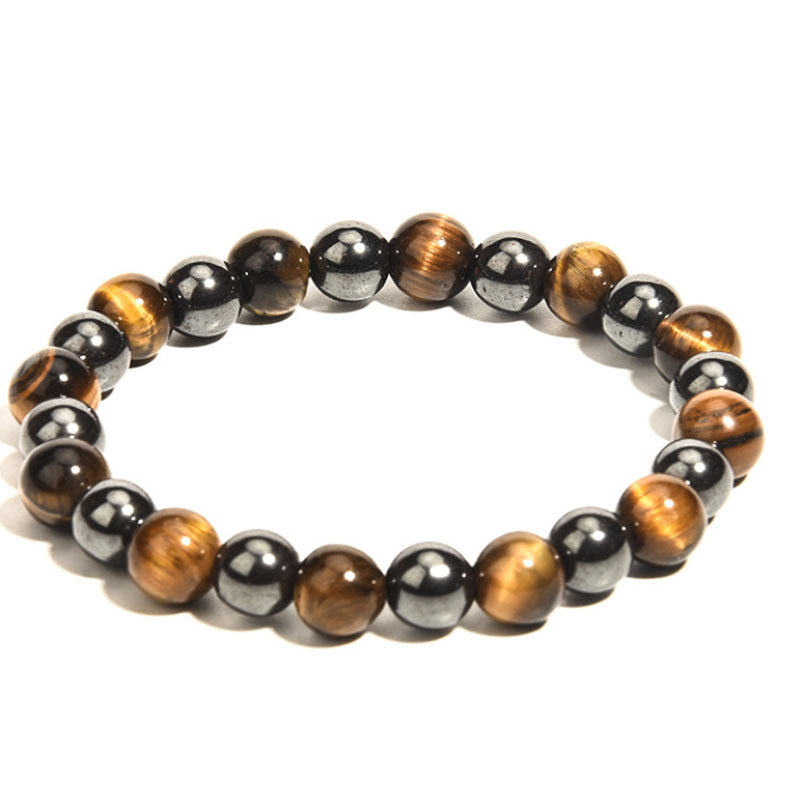 Belifi-Triple Protection Bracelet - Tiger’s Eye, Obsidian, Hematite