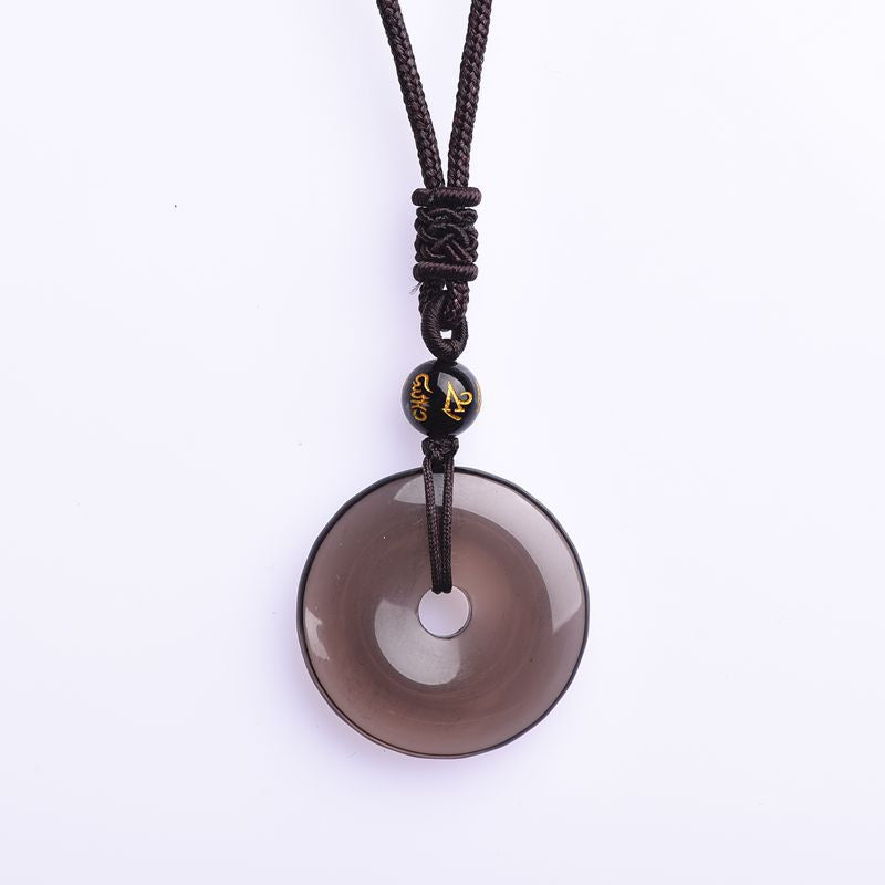 Buddha Stones Necklace - Tibetan Obsidian for Protection