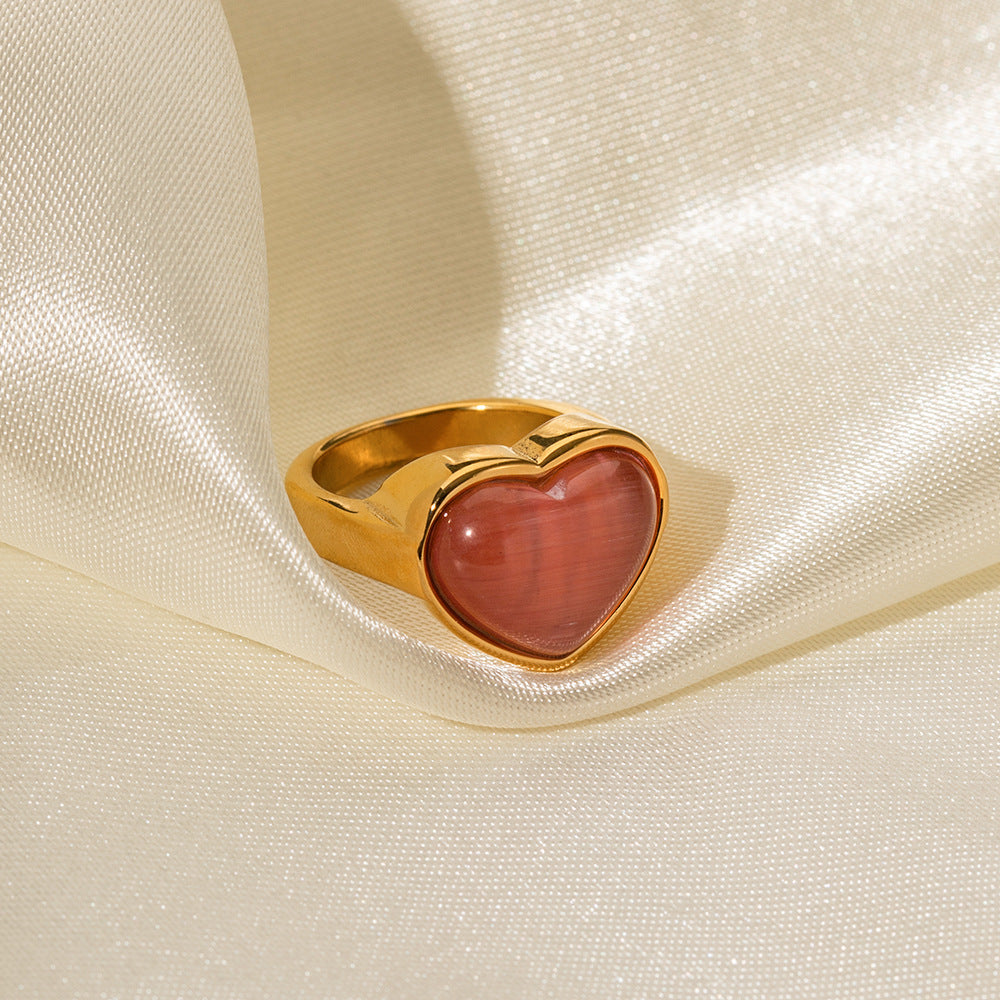 Lepidolite Heart Adjustable Ring