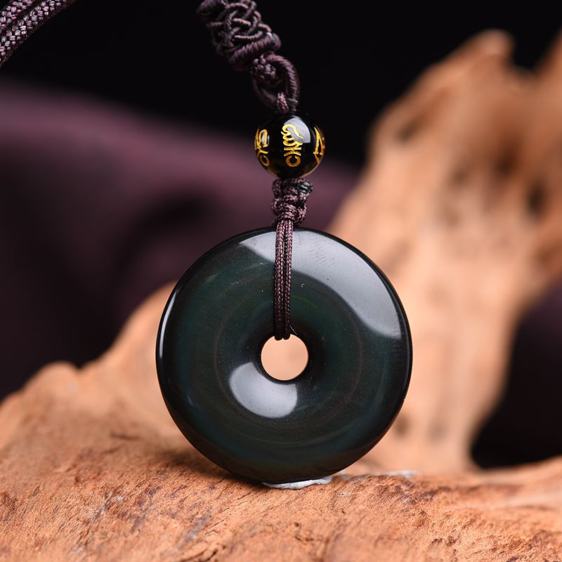 Buddha Stones Necklace - Tibetan Obsidian for Protection