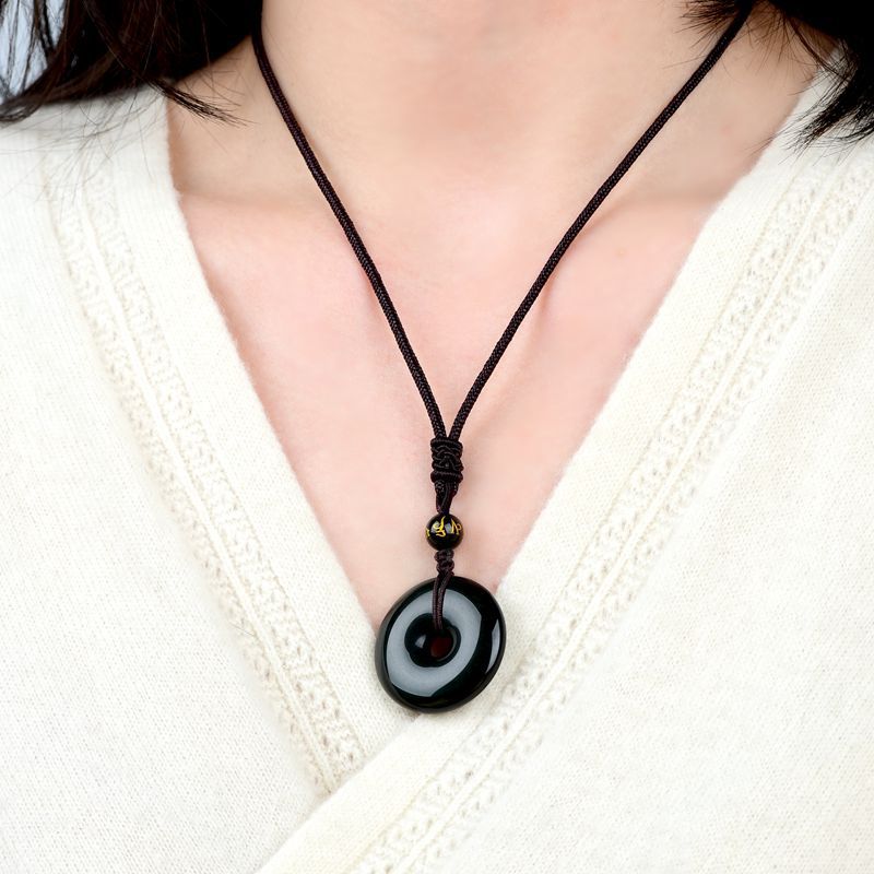 Buddha Stones Necklace - Tibetan Obsidian for Protection