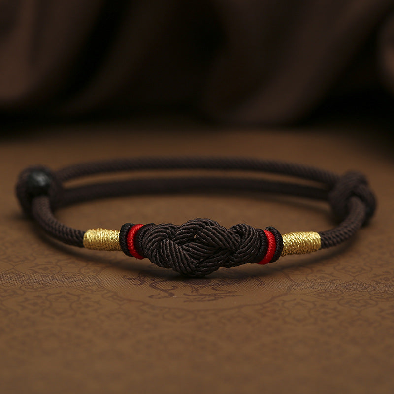 Couple Bracelet with Red String and Jade Fortune Knot