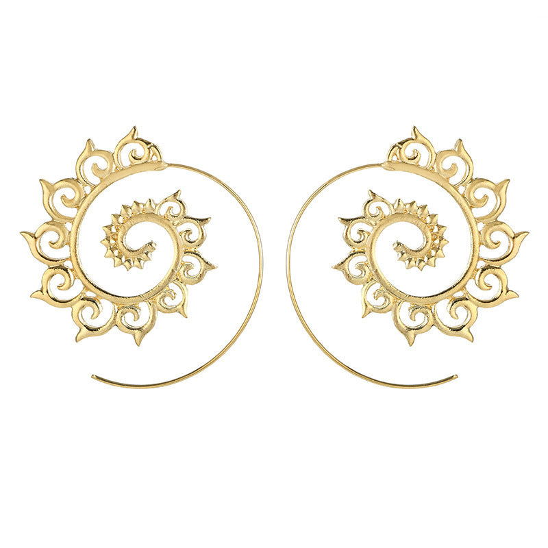 Spiral Hippie Hoops - Large Statement Earrings