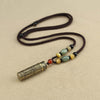 Tibetan Agate Protection Necklace - Om Mani Padme Hum & Shurangama Sutra