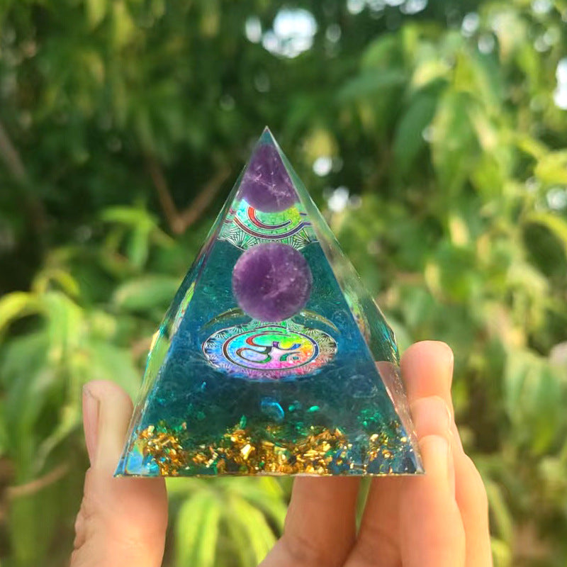 Amethyst Orgonite Pyramid - Orgone Energy Generator